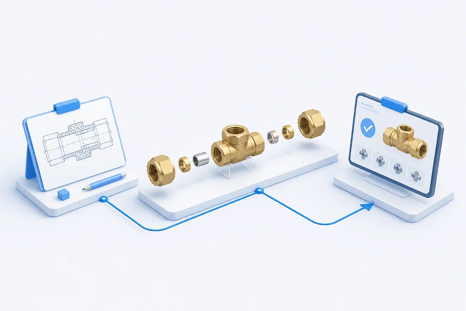 Compression Fitting Bodies selection workflow illustration