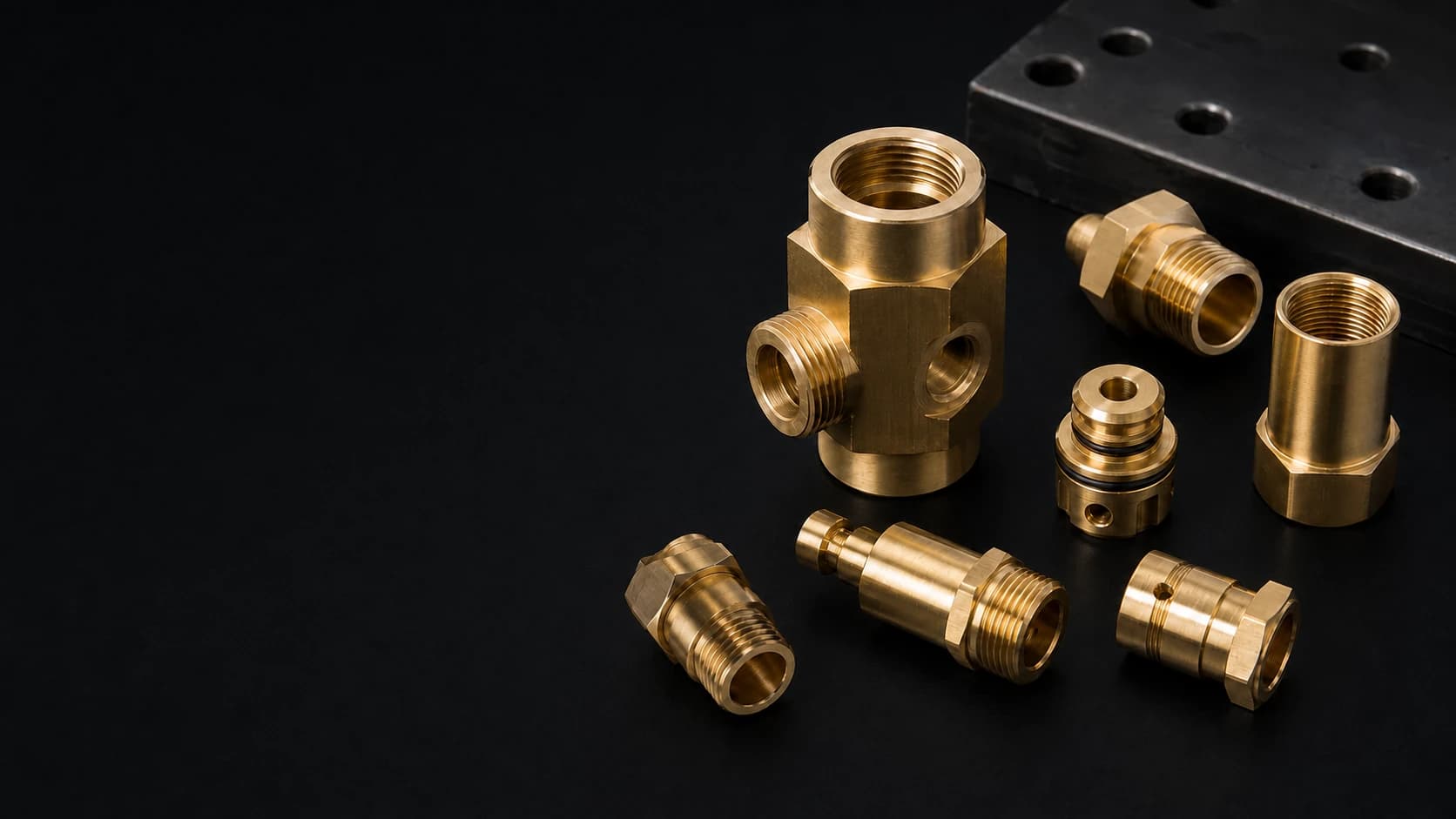 Custom machined brass flow and instrumentation component range