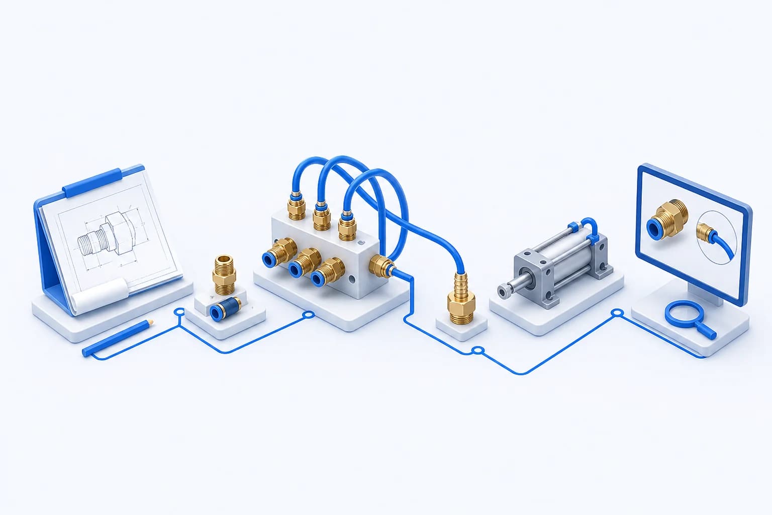 Pneumatic & Industrial selection workflow illustration