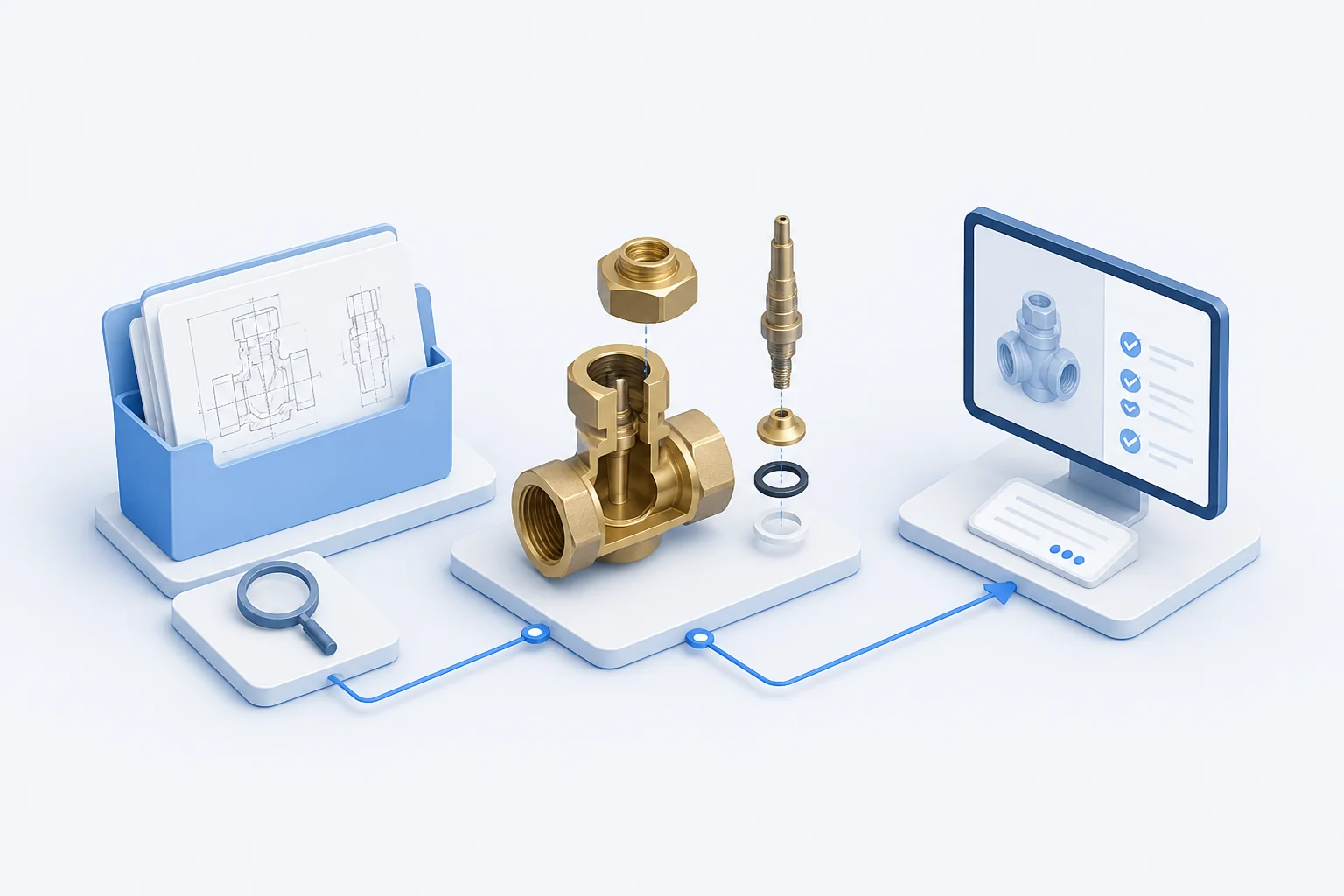 Valve Components selection workflow illustration